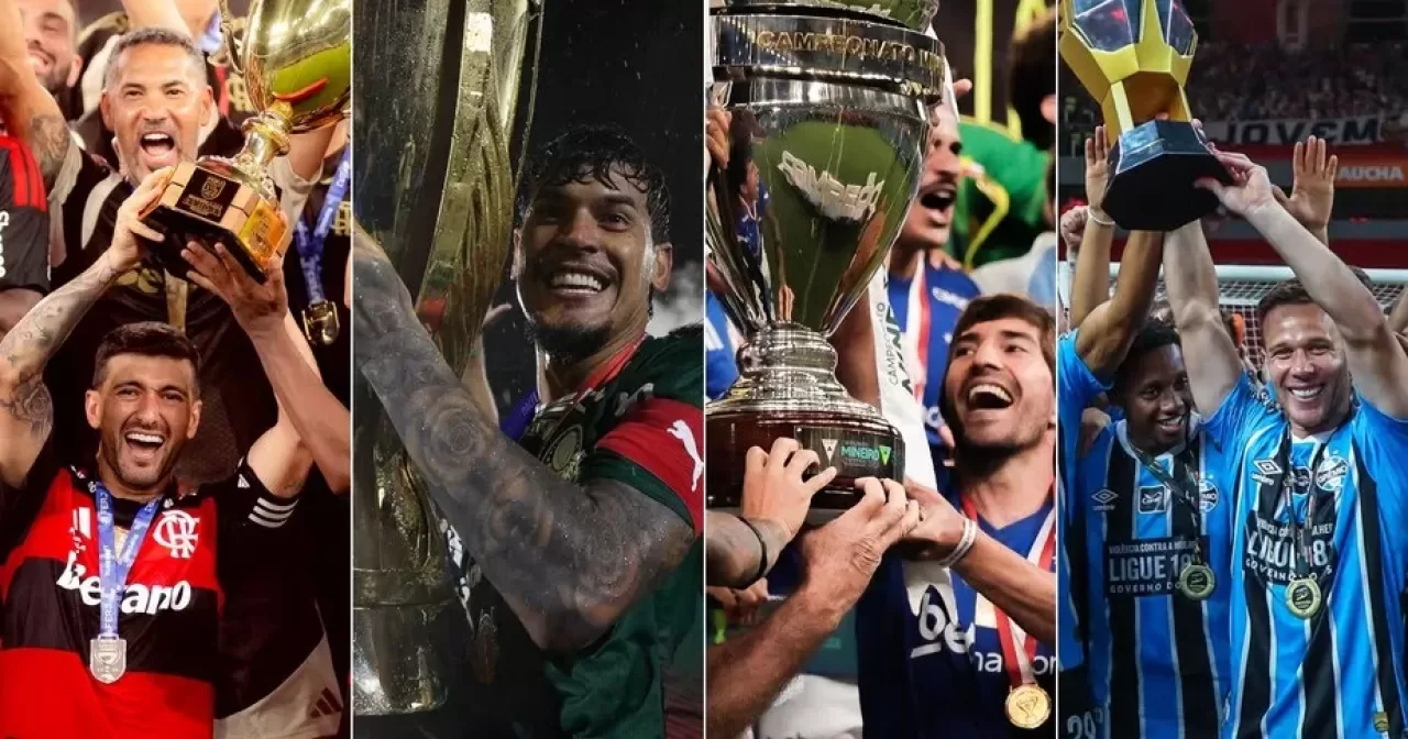 Fotos:Adriano Fontes/Flamengo; Cesar Greco/Palmeiras; Lucas Uebel/Grêmio; Gustavo Martins/Cruzeiro